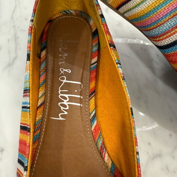 Sam & Libby Colorful Striped Ballet Flats Rainbow Pride Size 7.5 - Picture 3 of 7